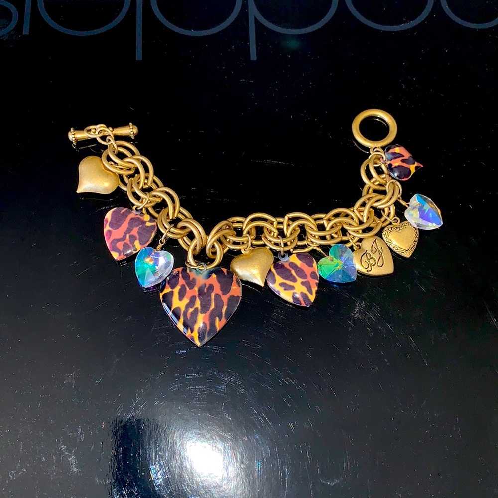 Betsey Johnson Heart Charm Locket Bracelet